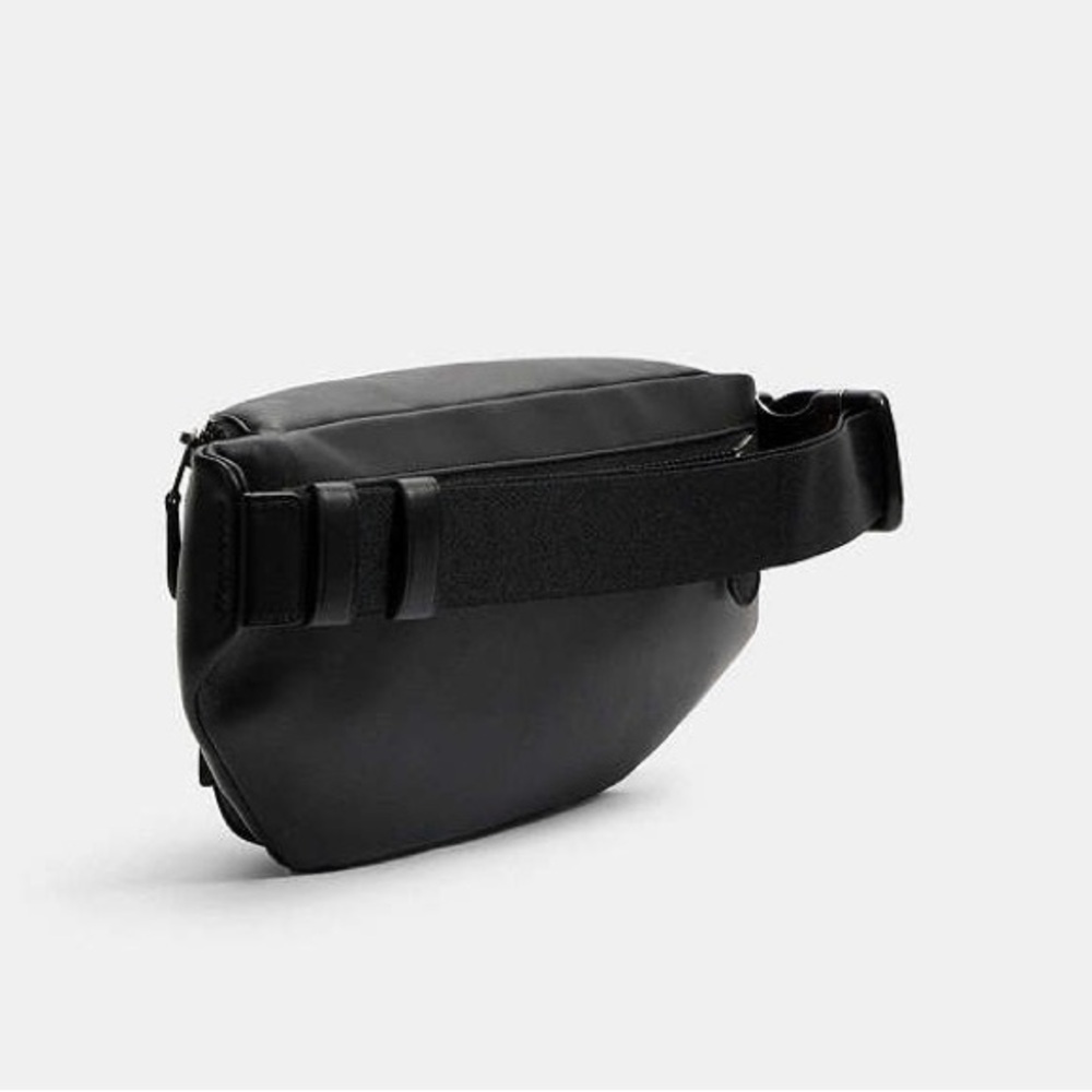 Coach Track Belt Bag - Gunmetal/Black Leather Men's/Women’s Bag NEW - Picture 3 of 11